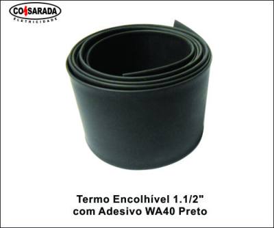 Termo Encolhivel 1.1/2" C/ Adesivo 39,0/13,50mm Preto WA1-1/2PR*