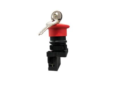Botao Emergencia c/ Chave 1NF Vermelho P20ACR-R-1B *