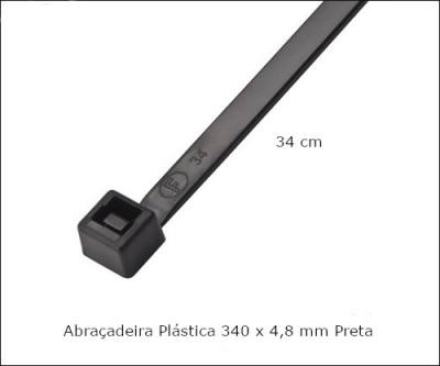 Abracadeira Plastica 340 x 4,8 mm Preta F7034UVPR100*