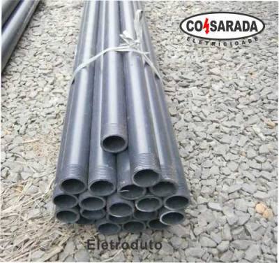 Eletroduto 2" PVC Preto C/ Rosca 3 mts 147 *