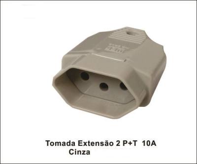Tomada Extensao 2 P + T 10A Cinza 852/13303184*