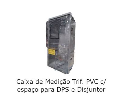 Caixa Medicao Trifasica PVC c/ Espaco p/ DPS e Disjuntor *