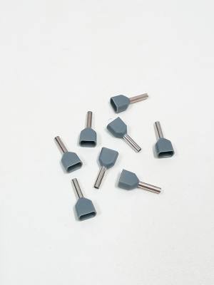 Terminal Tubular .0,75 mm² Duplo Cinza 192*