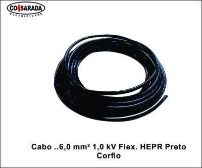 Cabo ..6,0 mm² 1,0 kV Flex. HEPR Preto B1024E-PT*