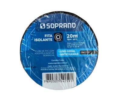 Fita Isolante 20 Metros Preta Soprano *