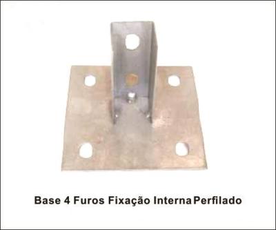 Base 4 Furos Fixacao Interna Perfilado 38 x 38 PZ 50670*