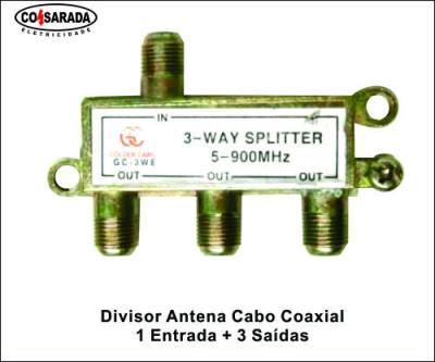 Divisor Cabo Coaxial 1 entrada 3 Saidas *