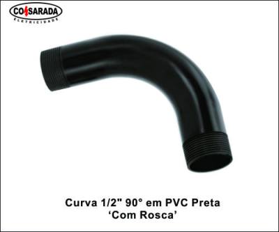Curva .1/2" .90° Preta c/Rosca*
