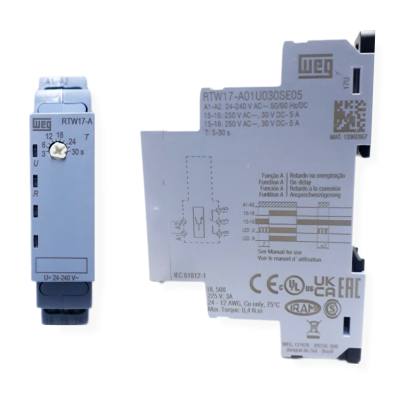 Rele Tempo 30 Seg 24-240VAC/DC Ret. Energ. RTW17-A01U030SE05 13960967*