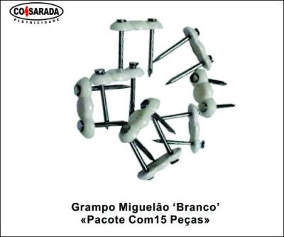Grampo Miguelao Branco/Marrom c/15 PCS *