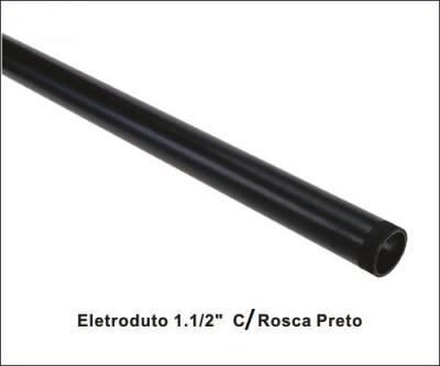 Eletroduto 1.1/2" PVC Preto C/ Rosca 54*