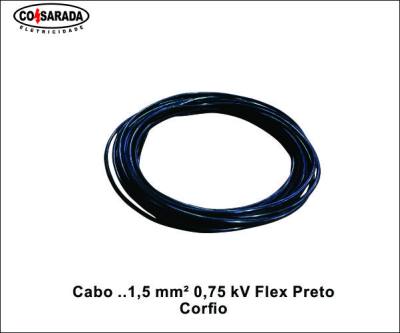 Cabo ..1,5 mm² 0,75 kV Flex Preto 0106-PT*