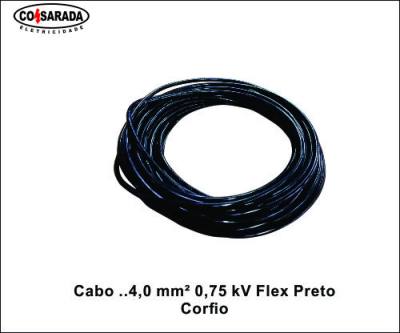 Cabo ..4,0 mm² 0,75 kV Flex Preto 0108-PT*