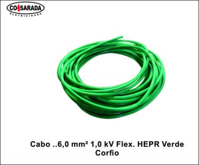 Cabo ..6,0 mm² 1,0 kV Flex. HEPR Verde B1024E-VD*