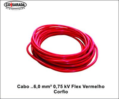 Cabo ..6,0 mm² 0,75 kV Flex Vermelho 0109-VM*