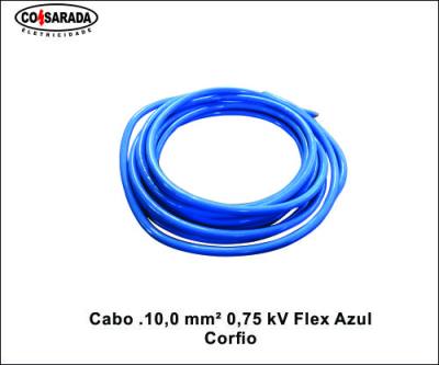 Cabo .10,0 mm² 0,75 kV Flex Azul BB0121-AZ*