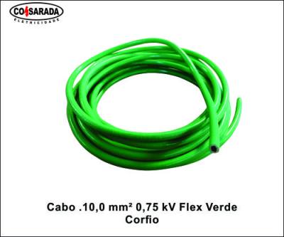 Cabo .10,0 mm² 0,75 kV Flex Verde BB0121-VD*
