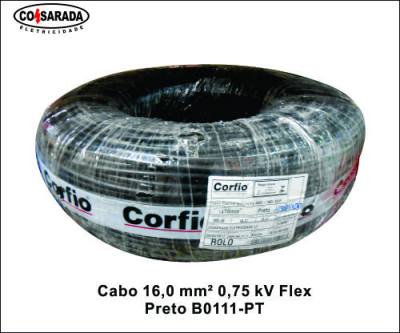 Cabo .16,0 mm² 0,75 kV Flex Preto B0111-PT*