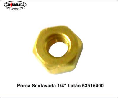 Porca Sextavada .......1/4" Latao 63515400*