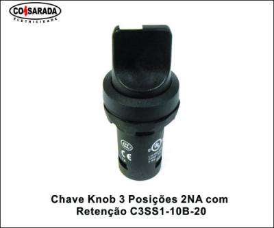 Chave Knob 3 Posicoes 2NA c/ Retencao C3SS1-10B-20*