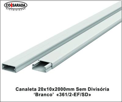 Canaleta .20 x 10 x 2000 mm Branco S/ Div. Dupla Face 361/2-EF/SD*