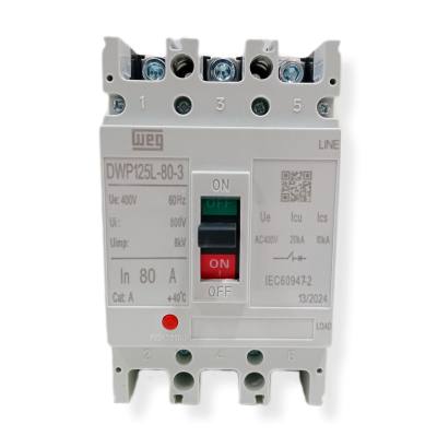 Disjuntor 3 x ..80 A 20 kA DWP125L-80-3 Caixa Moldada 14256829*
