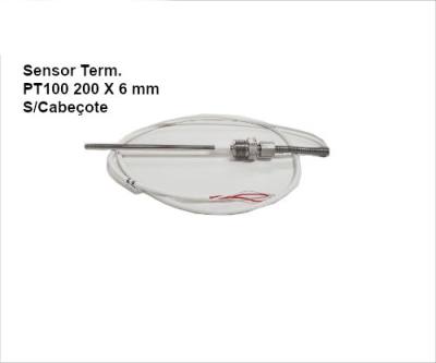 Sensor Term. PT 100 .200 X 6 mm Haste Inox S/Cabecote Cabo 1MT (60144/76411)*