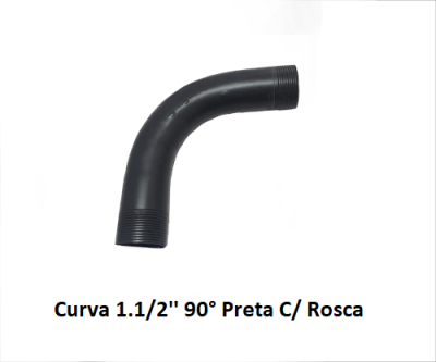 Curva 1.1/2" .90º PVC Preta C/ Rosca 257*