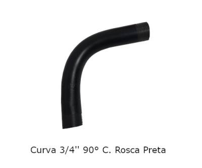 Curva .3/4" .90° PVC Preta C/ Rosca 73*