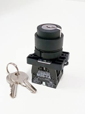 Chave Knob 3 Posicoes 2NA Retencao C/ Chave P20KNR4-B-2A (23301) *