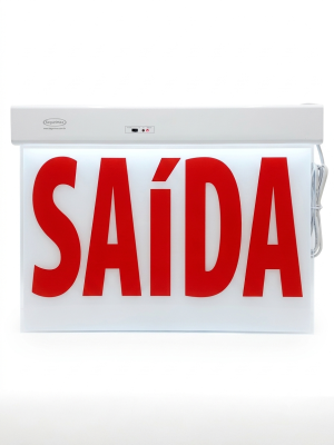 Luminaria Indicativa " Saida " Simples Face 50 x 32 C/ Adesivo 30708 *