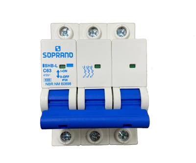 Disjuntor 3 x ..63 A .10 kA (Soprano) SHB3 X-C063A*