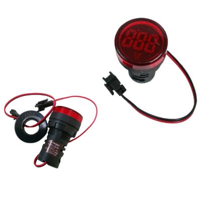Amperimetro Digital 0-100 A 22mm Vermelho 50/500VCA 5AMP22VM*