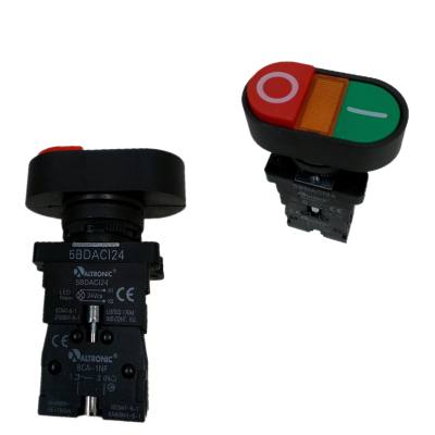 Botao Duplo c/ Iluminacao 24VCA Arredondado 5BDACI24 *
