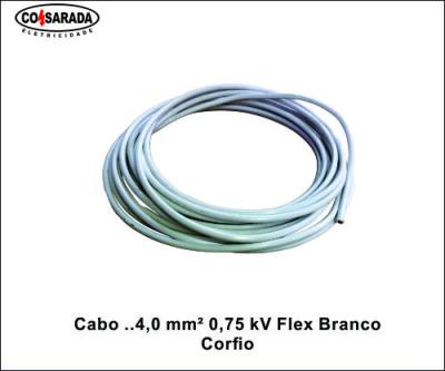 Cabo ..4,0 mm² 0,75 kV Flex Branco 0108-BC*