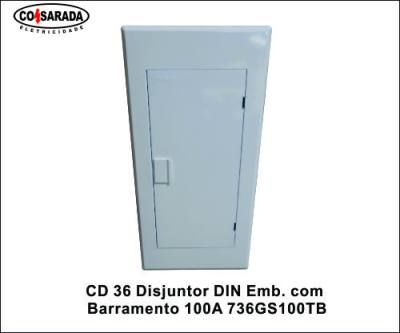 CD 36 Disjuntor DIN Embutir C/ Barramento 100A 736GS100TB*