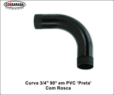 Curva .3/4" .90° PVC Preta c/ Rosca 0002*