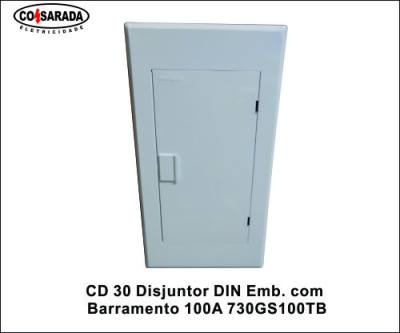 CD 30 Disjuntor DIN Embutir C/ Barramento 100A 730GS100TB*