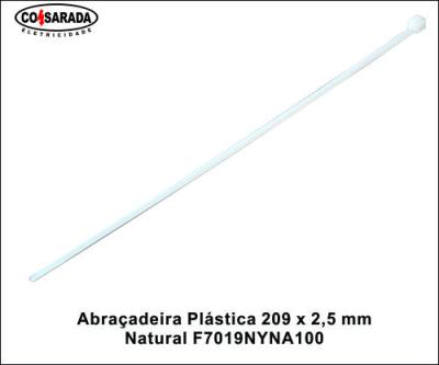 Abracadeira Plastica 209 x 2,5 mm Natural F7019NYNA100*