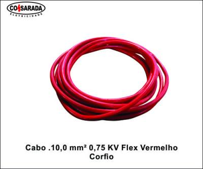 Cabo .10,0 mm² 0,75 KV Flex Vermelho BB0121-VM*