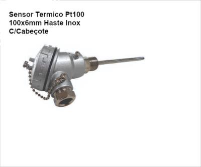 Sensor Term. PT 100 .100 x 6 mm Haste Inox c/ Cabecote (11794/9917) *