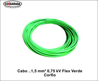 Cabo ..1,5 mm² 0,75 kV Flex Verde/Amarelo 0506-VD/AM*