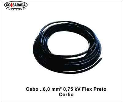 Cabo ..6,0 mm² 0,75 kV Flex Preto 0109-PT*