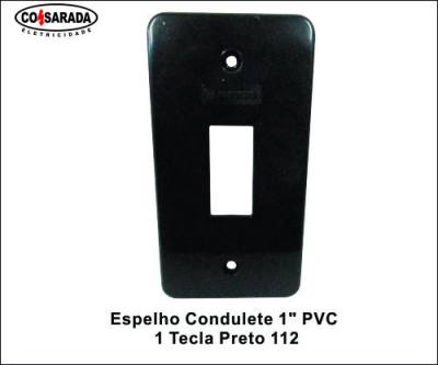 Espelho Cond 1" PVC 1 Tecla Preto 112*
