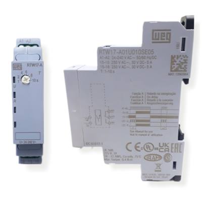 Rele Tempo 10 seg 24-240VAC/DC Ret. Energ. RTW17-A01U010SE05 13960964 *