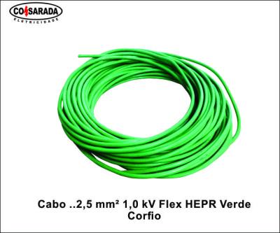 Cabo ..2,5 mm² 1,0 kV Flex HEPR Verde B1022E-VD *