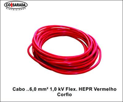Cabo ..6,0 mm² 1,0 kV Flex. HEPR Vermelho B1024E-VM*