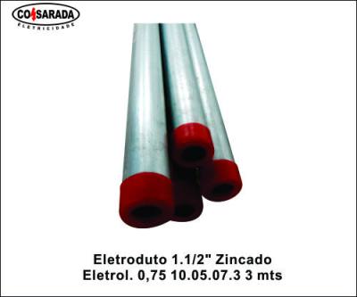 Eletroduto 1.1/2" Zincado Eletrol. 3 mts*