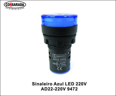 Sinaleiro .Azul LED 220V AD22-220V 9472*