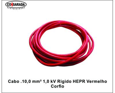 Cabo .10,0 mm² 1,0 kV Rigido HEPR Vermelho B0205E-VM
